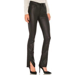 NWT Free People Spellbound Split Hem Black Coated High Rise Jeans Women's 32